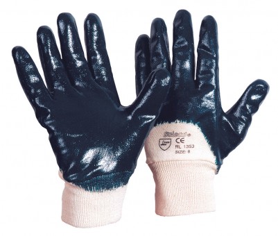 RL 1353 • Soleco® • Nitril-Handschuh • blau •
mit Strickbund • teilbeschichtet • CE CAT 2


 