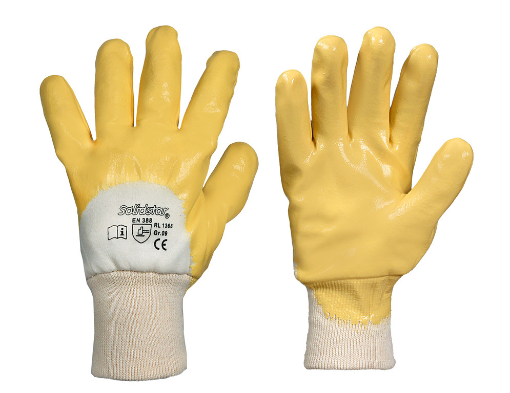 RL 1368 • Solidstar® Nitril-Winterhandschuh Leipold Arbeitsschutz Strickbund CE gelb | • Polarfleece-Futter • • 2 • • CAT kaufen | online Richard
